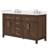 Custom image for Dark Walnut with Brushed Nickel Trim / Carrara Cultured Marble / No Mirror