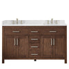 Custom image for Dark Walnut with Brushed Nickel Trim / Giotto Quartz / No Mirror