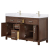 Custom image for Dark Walnut with Brushed Nickel Trim / White Cultured Marble / No Mirror
