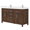 Custom image for Dark Walnut with Brushed Nickel Trim / White Cultured Marble / No Mirror