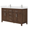 Custom image for Dark Walnut with Brushed Nickel Trim / White Quartz / No Mirror