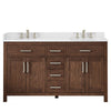Custom image for Dark Walnut with Brushed Nickel Trim / White Quartz / No Mirror
