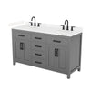 Custom image for Dark Gray with Matte Black Trim / Carrara Cultured Marble / No Mirror