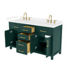 Custom image for Green with Brushed Gold Trim / Carrara Cultured Marble / No Mirror