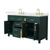 Custom image for Green with Brushed Gold Trim / Giotto Quartz / No Mirror