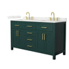 Custom image for Green with Brushed Gold Trim / Giotto Quartz / No Mirror