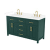 Custom image for Green with Brushed Gold Trim / White Cultured Marble / No Mirror