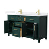 Custom image for Green with Brushed Gold Trim / White Quartz / No Mirror