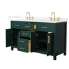 Custom image for Green with Brushed Gold Trim / White Quartz / No Mirror