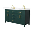 Custom image for Green with Brushed Gold Trim / White Quartz / No Mirror