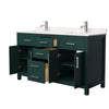 Custom image for Green with Brushed Nickel Trim / Carrara Cultured Marble / No Mirror