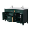 Custom image for Green with Brushed Nickel Trim / White Cultured Marble / No Mirror