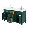Custom image for Green with Brushed Nickel Trim / White Cultured Marble / No Mirror