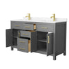 Custom image for Dark Gray with Brushed Gold Trim / Carrara Cultured Marble / No Mirror
