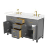 Custom image for Dark Gray with Brushed Gold Trim / Carrara Cultured Marble / No Mirror