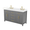 Custom image for Dark Gray with Brushed Gold Trim / Carrara Cultured Marble / No Mirror