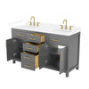 Custom image for Dark Gray with Brushed Gold Trim / White Cultured Marble / No Mirror