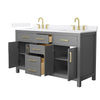Custom image for Dark Gray with Brushed Gold Trim / White Quartz / No Mirror