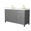 Custom image for Dark Gray with Brushed Gold Trim / White Quartz / No Mirror