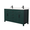 Custom image for Green with Matte Black Trim / Carrara Cultured Marble / No Mirror