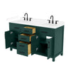 Custom image for Green with Matte Black Trim / White Cultured Marble / No Mirror