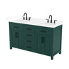 Custom image for Green with Matte Black Trim / White Cultured Marble / No Mirror