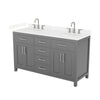 Custom image for Dark Gray with Brushed Nickel Trim / Carrara Cultured Marble / No Mirror