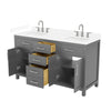 Custom image for Dark Gray with Brushed Nickel Trim / White Cultured Marble / No Mirror