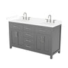 Custom image for Dark Gray with Brushed Nickel Trim / White Cultured Marble / No Mirror