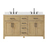 Custom image for Whitewashed Oak with Matte Black Trim / Carrara Cultured Marble / No Mirror