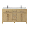 Custom image for Whitewashed Oak with Matte Black Trim / Giotto Quartz / No Mirror