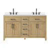 Custom image for Whitewashed Oak with Matte Black Trim / White Quartz / No Mirror
