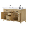 Custom image for Whitewashed Oak with Matte Black Trim / White Quartz / No Mirror