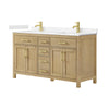 Custom image for Whitewashed Oak with Brushed Gold Trim / Carrara Cultured Marble / No Mirror