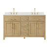 Custom image for Whitewashed Oak with Brushed Gold Trim / Carrara Cultured Marble / No Mirror