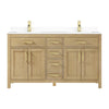 Custom image for Whitewashed Oak with Brushed Gold Trim / White Cultured Marble / No Mirror