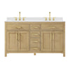 Custom image for Whitewashed Oak with Brushed Gold Trim / White Cultured Marble / No Mirror