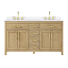 Custom image for Whitewashed Oak with Brushed Gold Trim / White Quartz / No Mirror