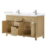 Custom image for Whitewashed Oak with Brushed Nickel Trim / Carrara Cultured Marble / No Mirror