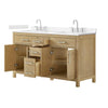 Custom image for Whitewashed Oak with Brushed Nickel Trim / Carrara Cultured Marble / No Mirror