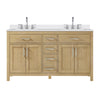 Custom image for Whitewashed Oak with Brushed Nickel Trim / White Cultured Marble / No Mirror