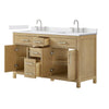 Custom image for Whitewashed Oak with Brushed Nickel Trim / White Cultured Marble / No Mirror