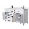 Custom image for White with Matte Black Trim / White Cultured Marble / No Mirror