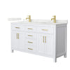 Custom image for White with Brushed Gold Trim / Giotto Quartz / No Mirror