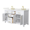 Custom image for White with Brushed Gold Trim / Giotto Quartz / No Mirror