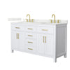 Custom image for White with Brushed Gold Trim / Giotto Quartz / No Mirror