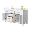 Custom image for White with Brushed Gold Trim / White Quartz / No Mirror