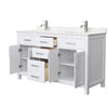 Custom image for White with Brushed Nickel Trim / Carrara Cultured Marble / No Mirror