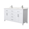 Custom image for White with Brushed Nickel Trim / Carrara Cultured Marble / No Mirror