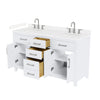 Custom image for White with Brushed Nickel Trim / Carrara Cultured Marble / No Mirror